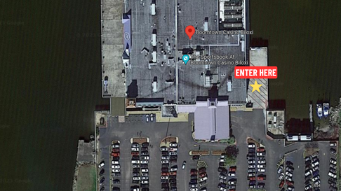 overhead view of the casino