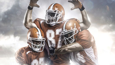 football players celebrating